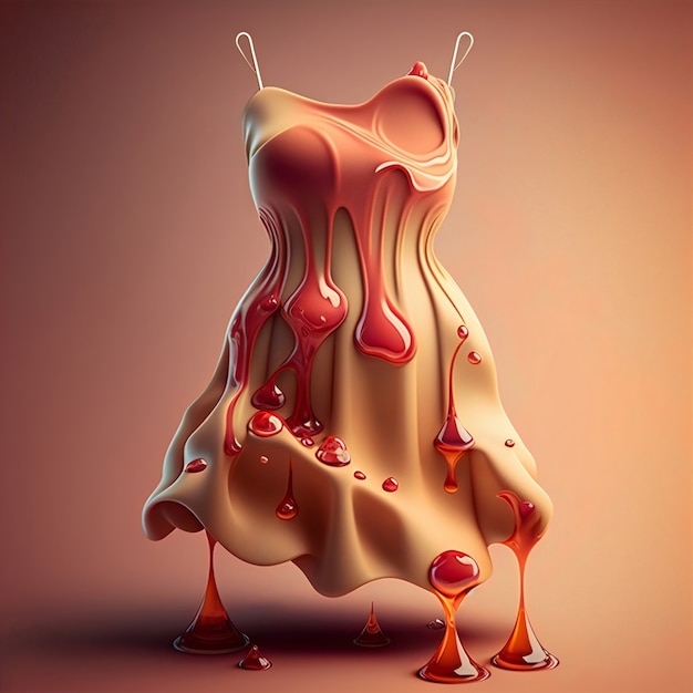 Free photo 3d rendering of dress melting