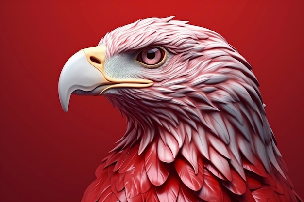 Free photo 3d rendering of eagle portrait