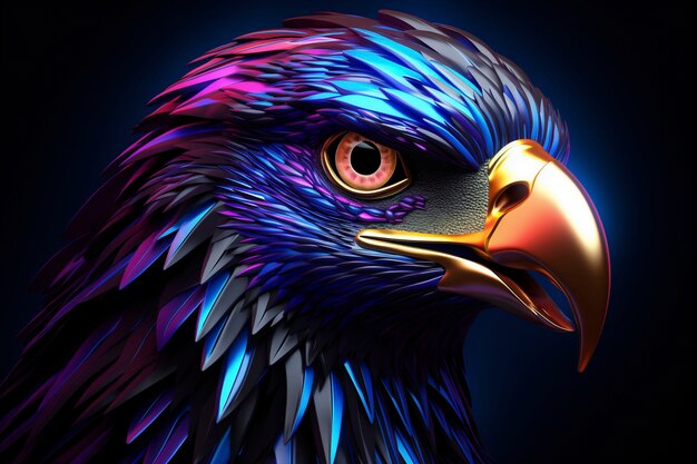 3d rendering of eagle portrait