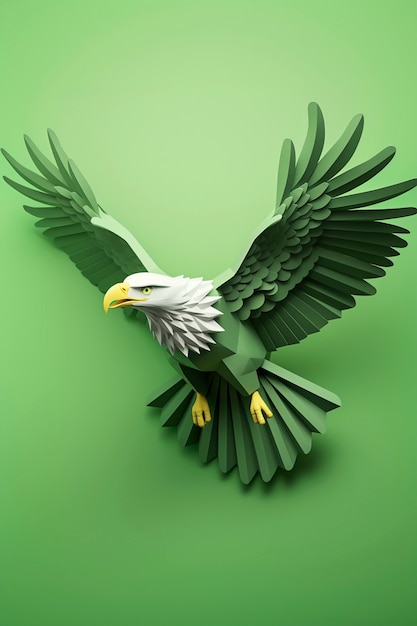 Free photo 3d rendering of eagle with open wings