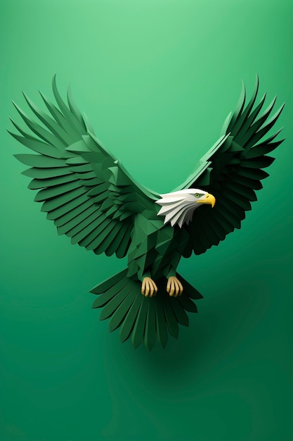 Free photo 3d rendering of eagle with open wings