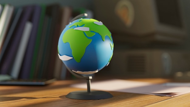 Free photo 3d rendering of earth globe map