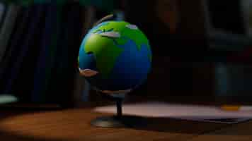 Free photo 3d rendering of earth globe map