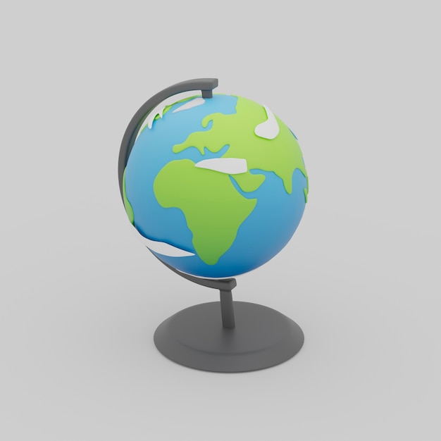 Free photo 3d rendering of earth map