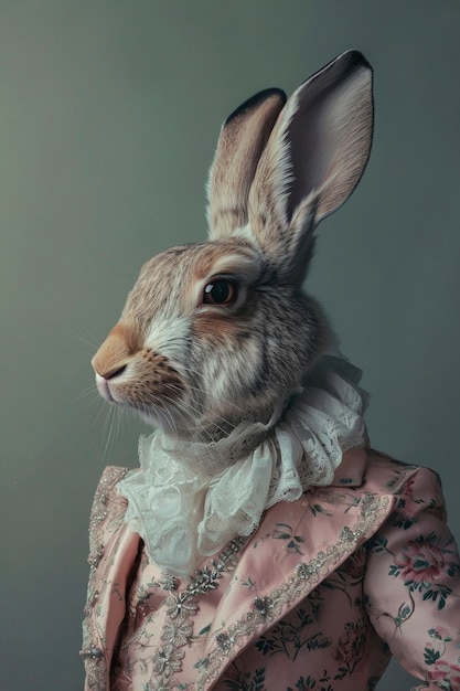 Free Photo 3d rendering of easter bunny dressed up