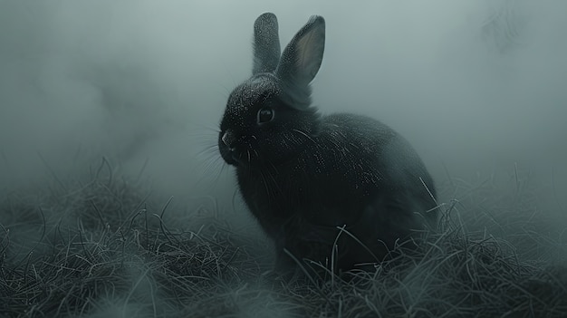 Free photo 3d rendering of easter bunny painting in dark ages