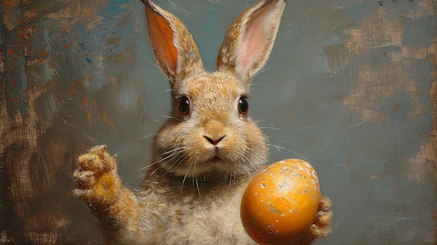 Free Photo 3d rendering of easter bunny painting in dark ages