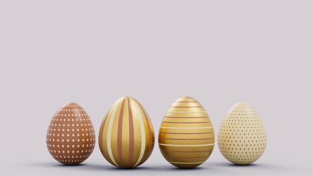 Free photo 3d rendering of easter decorative eggs