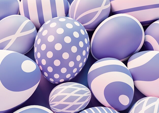 3d rendering of easter eggs