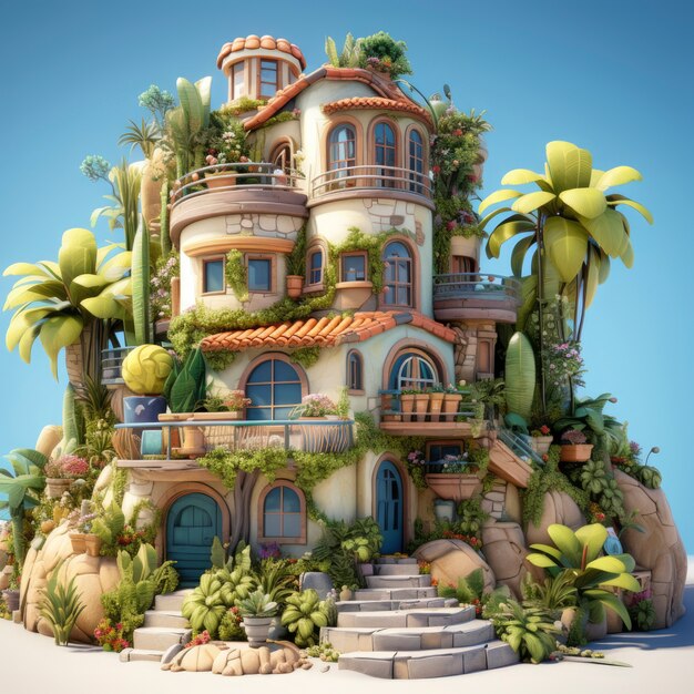 3d rendering of fantasy building