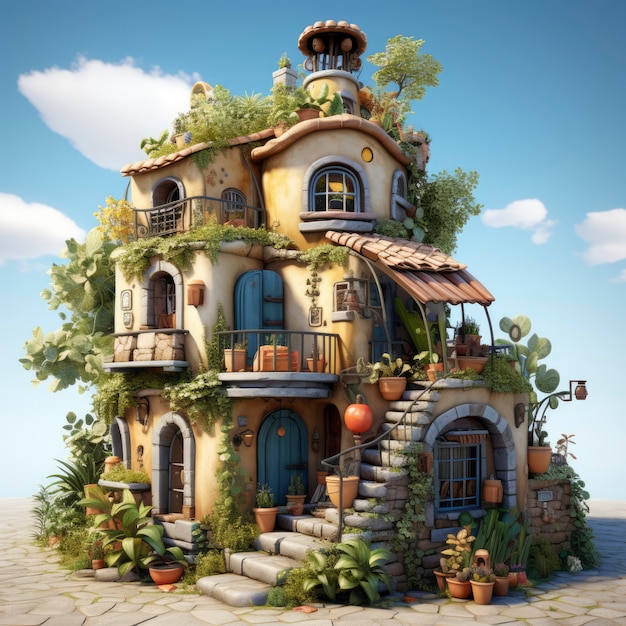 Free photo 3d rendering of fantasy building