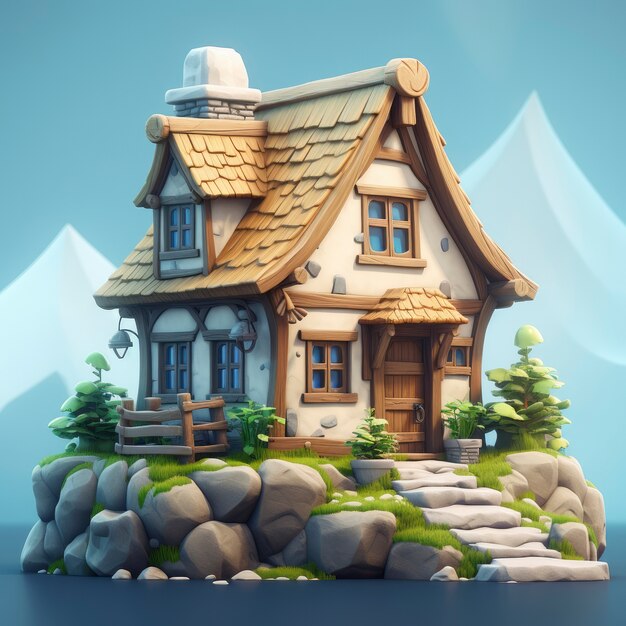 3d rendering of fantasy building