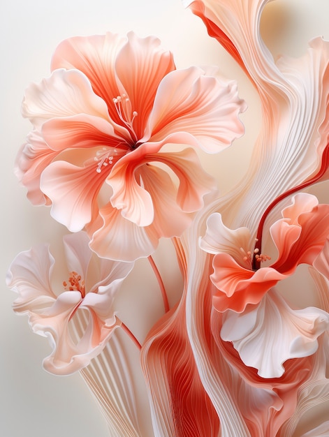 Free photo 3d rendering of flowers