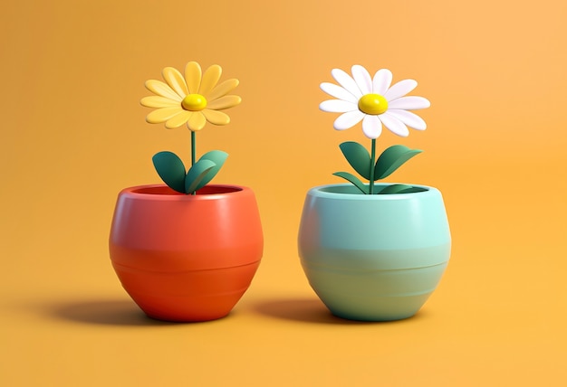 Free Photo 3d rendering of flowers