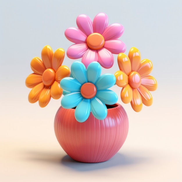 Free Photo 3d rendering of flowers