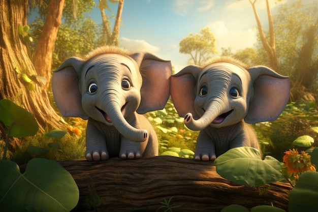 Free photo 3d rendering of forest elephant