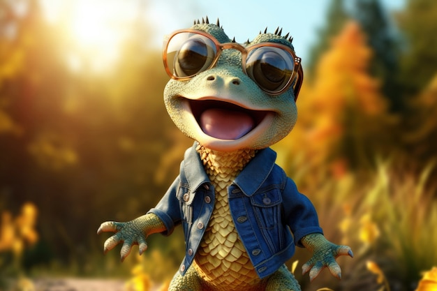 Free Photo 3d rendering of forest frog