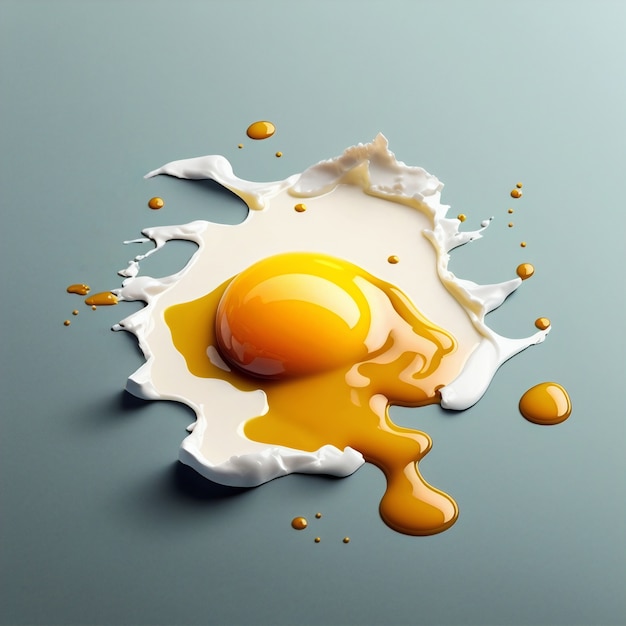 Free photo 3d rendering of fried egg melting