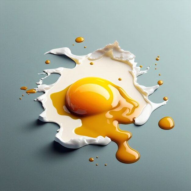 3d rendering of fried egg melting