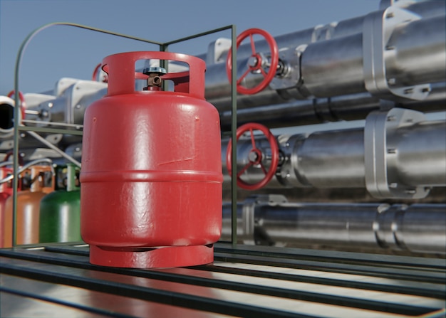 3d rendering of gas cylinder