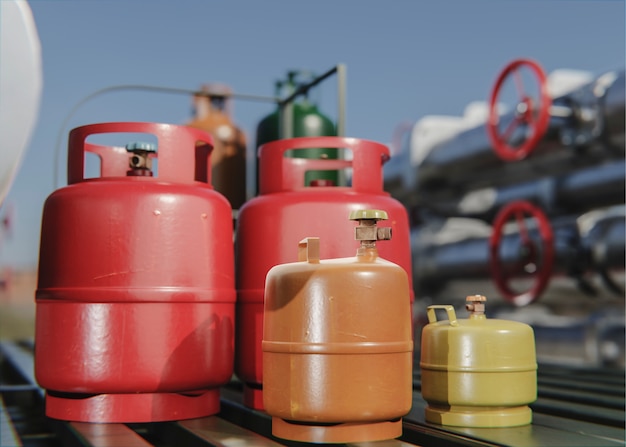 Free photo 3d rendering of gas cylinder