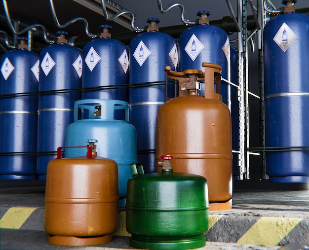 Free photo 3d rendering of gas cylinder