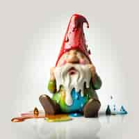 Free photo 3d rendering of gnome melting