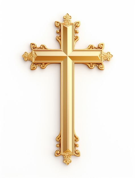 3d rendering of golden cross