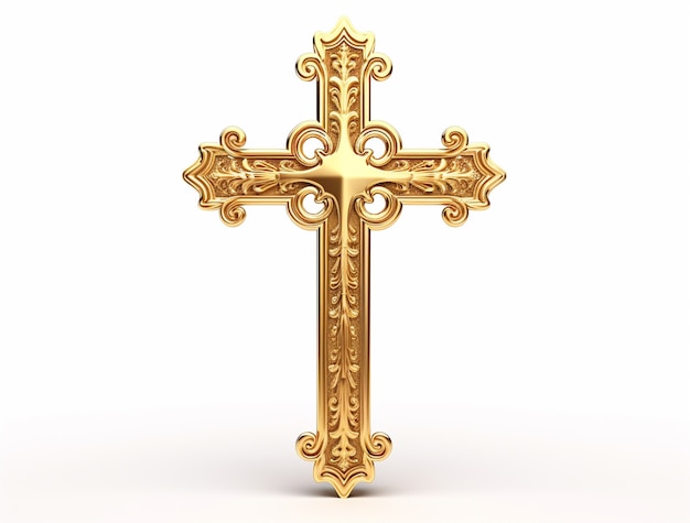 3d rendering of golden cross