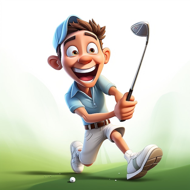 Free photo 3d rendering of golf player