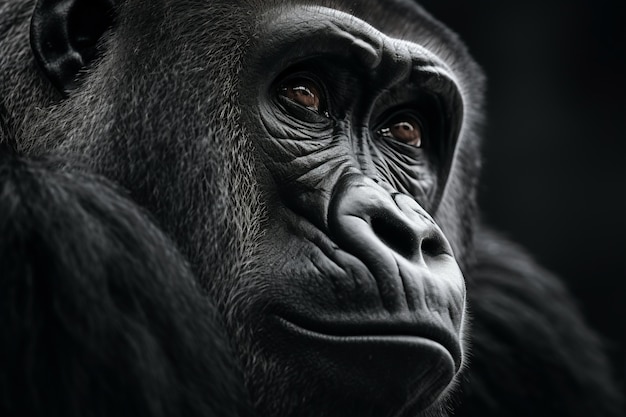 Free Photo 3d rendering of gorilla portrait