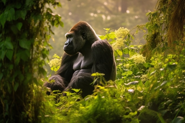 Free photo 3d rendering of gorilla portrait