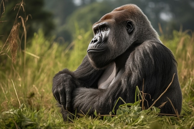 3d rendering of gorilla portrait