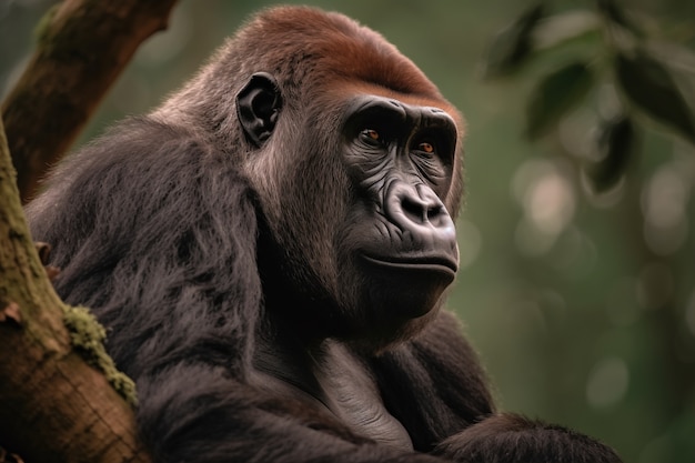 Free photo 3d rendering of gorilla portrait