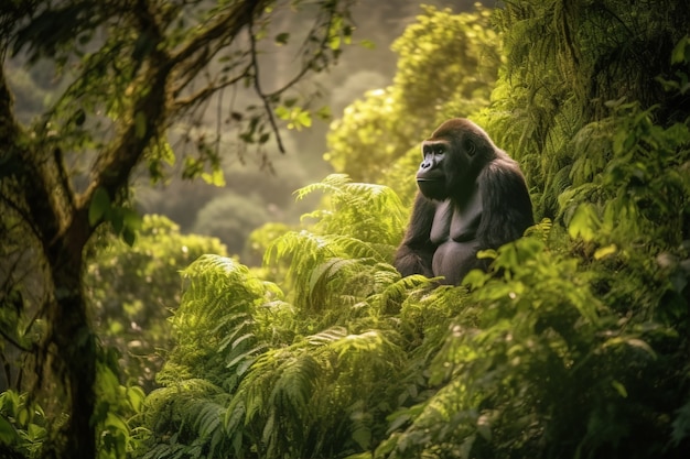 Free photo 3d rendering of gorilla portrait