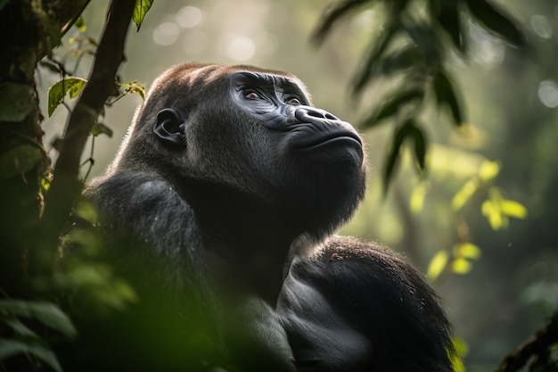 Free photo 3d rendering of gorilla portrait