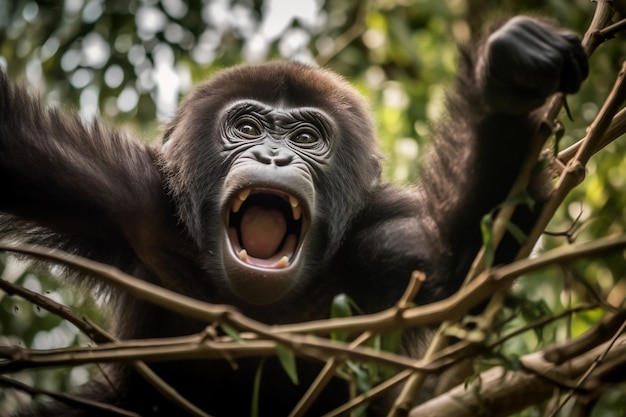 3d rendering of gorilla portrait