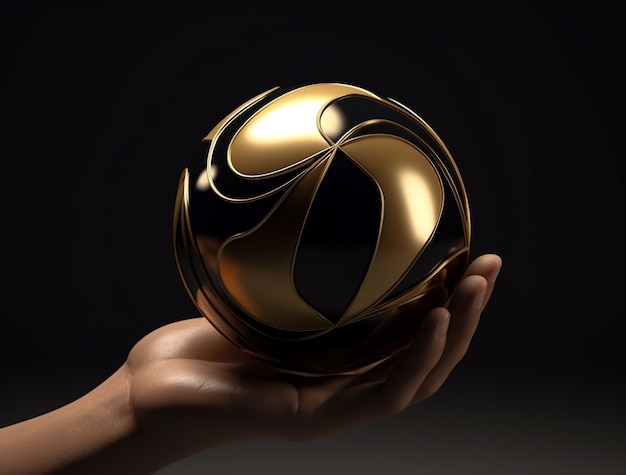 Free Photo 3d rendering of hand holding ball