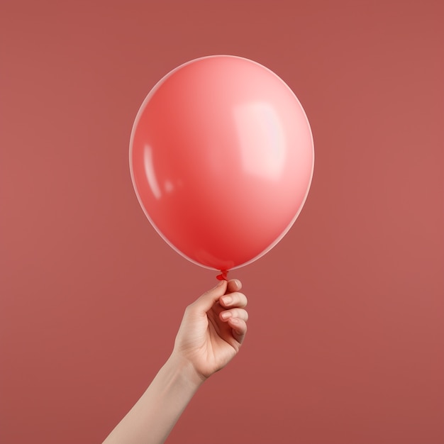 Free Photo 3d rendering of hand holding balloon