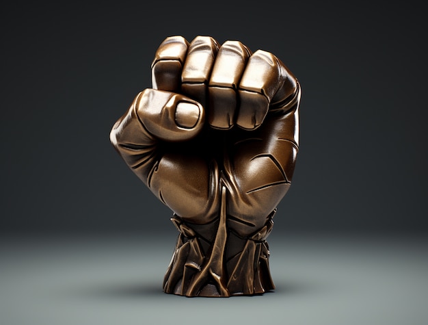 Free photo 3d rendering of hand holding fist