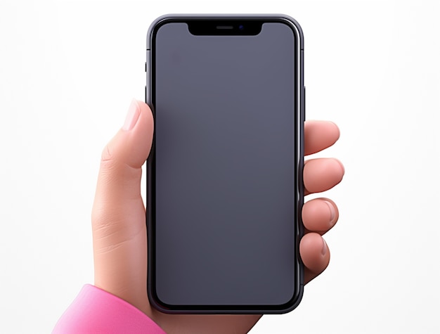 3d rendering of hand holding phone