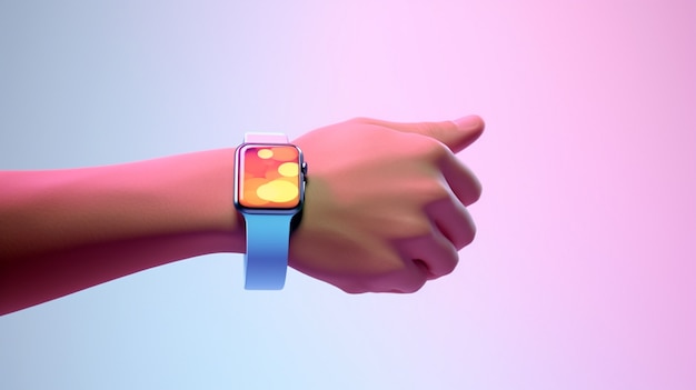 3d rendering of hand with smartwatch