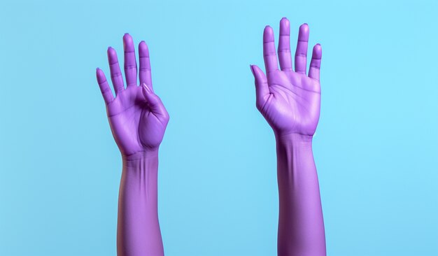 3d rendering of hands up