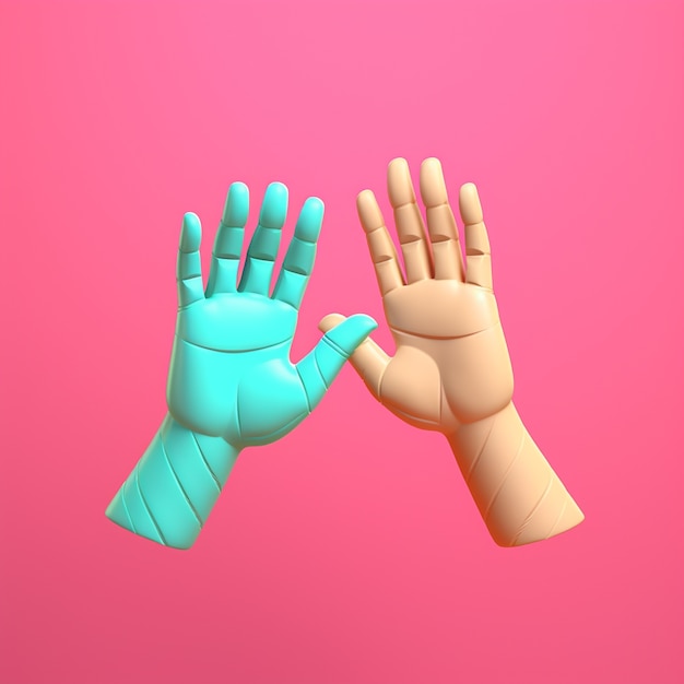 Free Photo 3d rendering of hands up