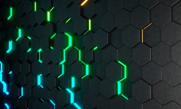 3d rendering of hexagonal texture background