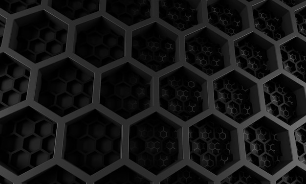 Free photo 3d rendering of hexagonal texture background