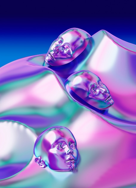 Free Photo 3d rendering of holographic layering