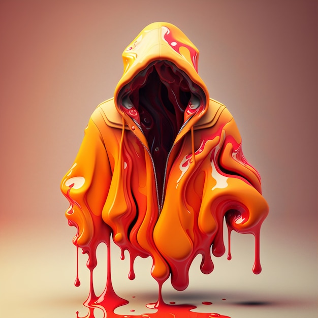 Free photo 3d rendering of hoodie melting