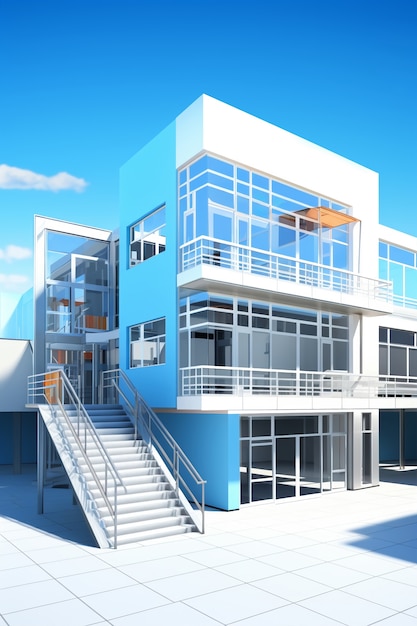 Free photo 3d rendering of hospital building