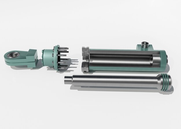 3d rendering of hydraulic elements